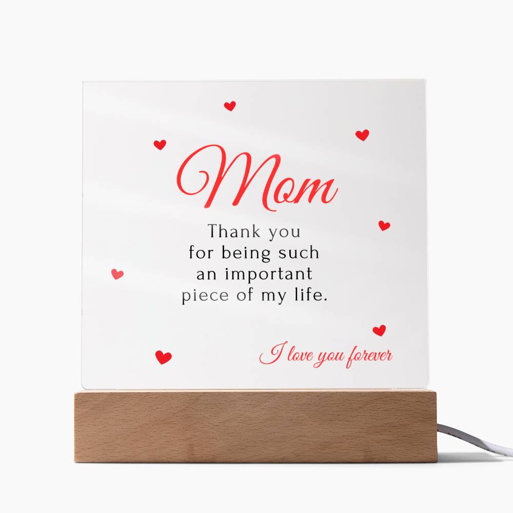 To My Mom | Square Acrylic Plaque
