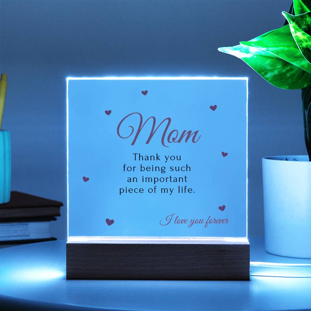 To My Mom | Square Acrylic Plaque
