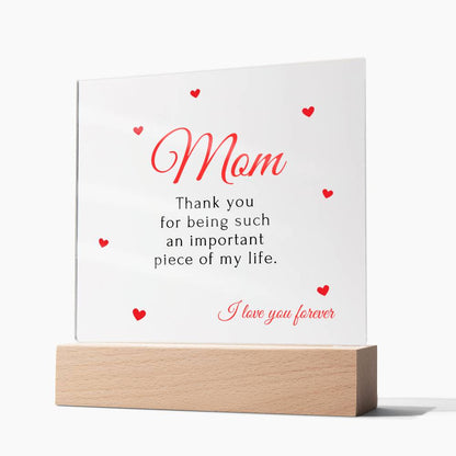 To My Mom | Square Acrylic Plaque