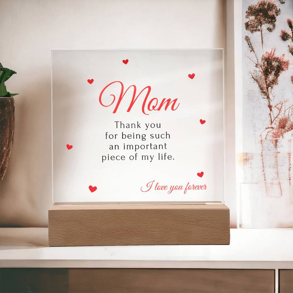 To My Mom | Square Acrylic Plaque