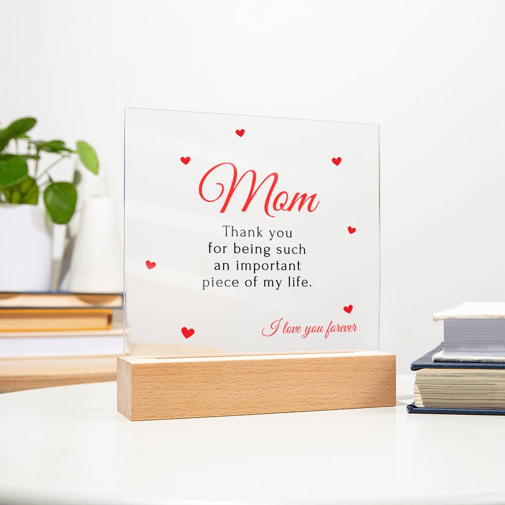 To My Mom | Square Acrylic Plaque