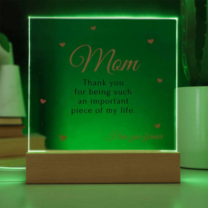 To My Mom | Square Acrylic Plaque