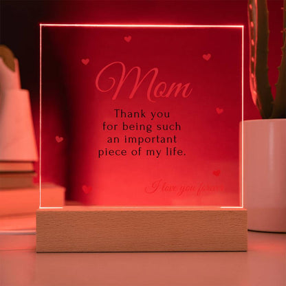 To My Mom | Square Acrylic Plaque