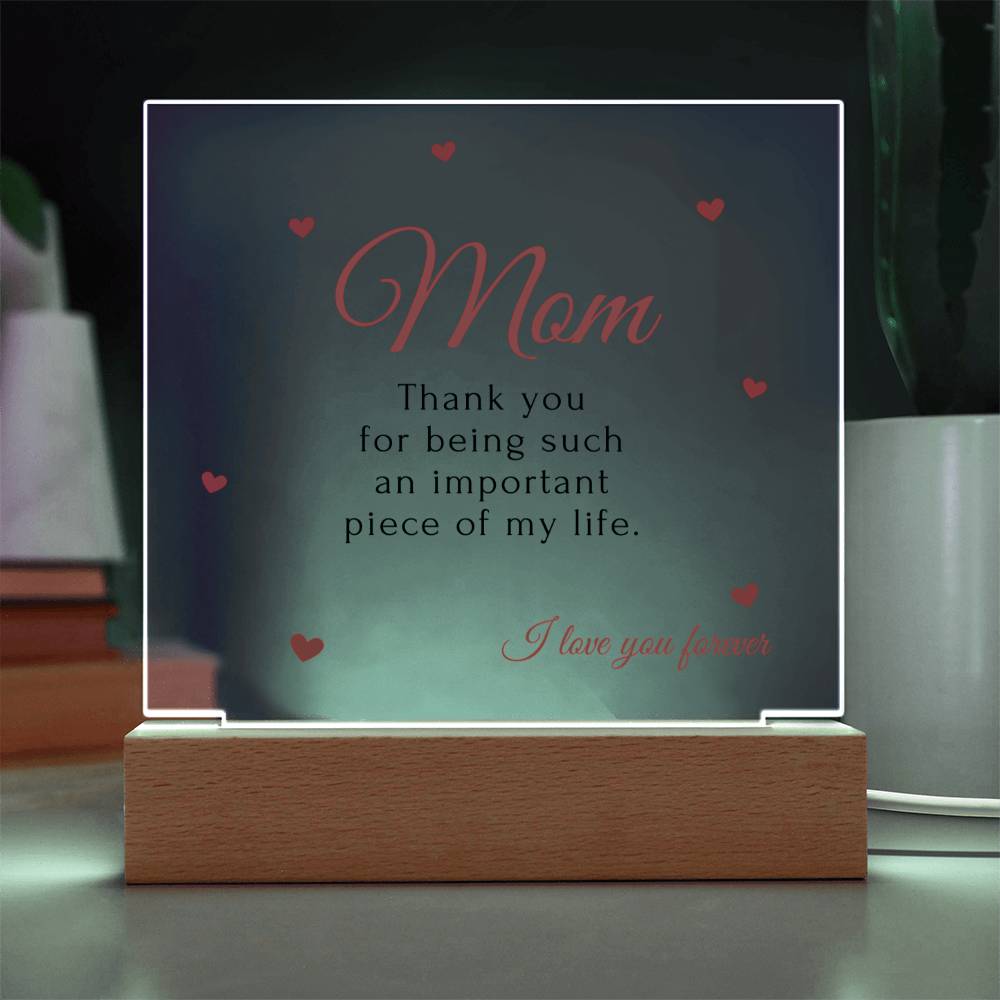 To My Mom | Square Acrylic Plaque