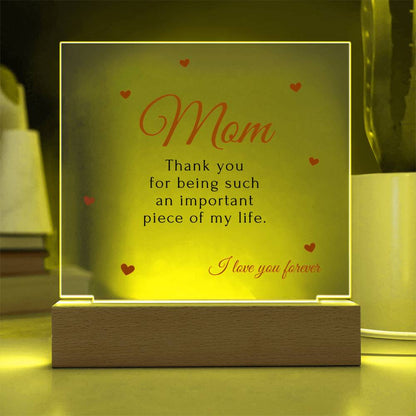 To My Mom | Square Acrylic Plaque